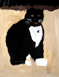 “Dan” – A Heartfelt Feral Cat Painting by Autistic Artist Drew A touching painting titled "Dan," created by autistic artist Drew Whitaker. Featuring a once-feral cat with soulful eyes and warm tones, this artwork captures the resilience and quiet strength of a cat who found companionship.
